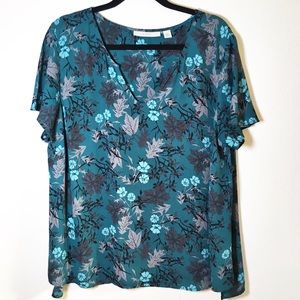 SEJOUR Floral Botanical Blouse 16W